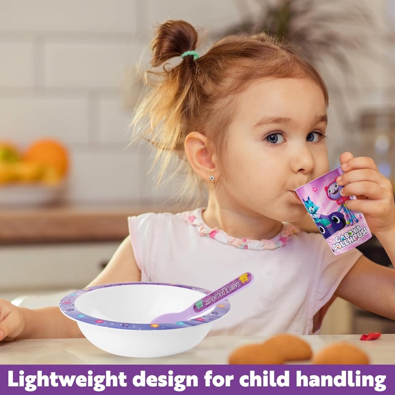 Get Trend Gabby's Dollhouse Dinnerware Sets for Kids, 5 Pc Tableware, Plate, Bowl, Cup, Spoon, Fork, Plates and Bowls Set, Gifts for Kids (Multi Gabby's Dollhouse) - Image 4
